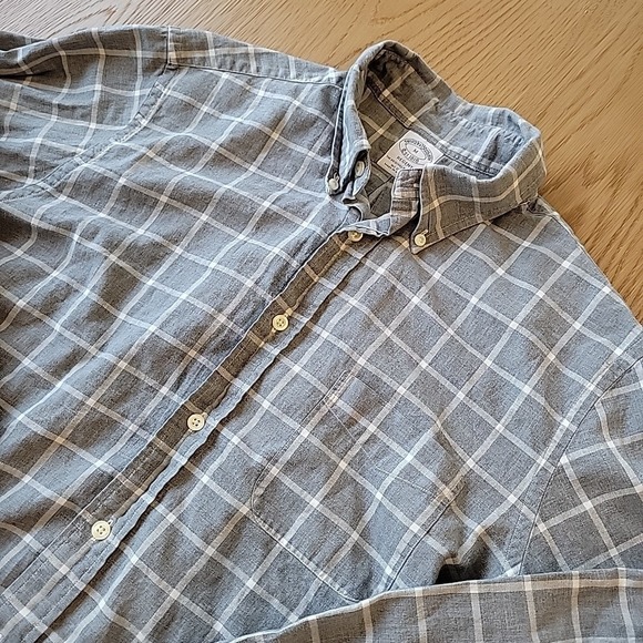 Brooks Brothers Other - Brooks Brothers Shirt Mens Medium Regent Gray Windowpane Button Down Long Sleeve